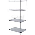 Global Industrial 5 Tier Solid Galvanized Steel Shelving Add-On Unit, 36W x 24D x 86H B2335568